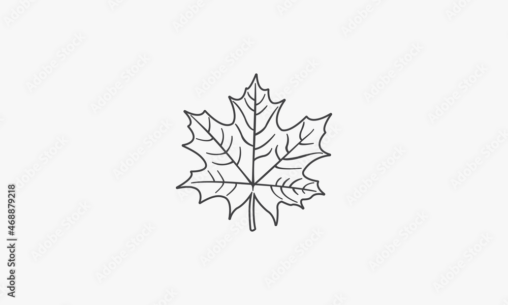 line icon autumn leaf isolated on white background. line icon autumn leaf isolated on white background.