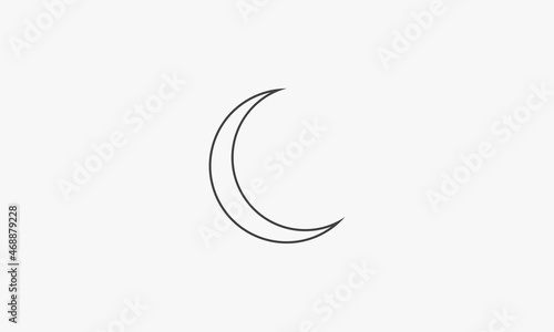 lsimple line icon crescent moon isolated on white background.