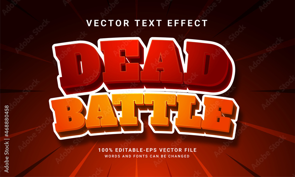 Αυτοκόλλητο Dead battle 3D text effect, editable text style and suitable for game assets