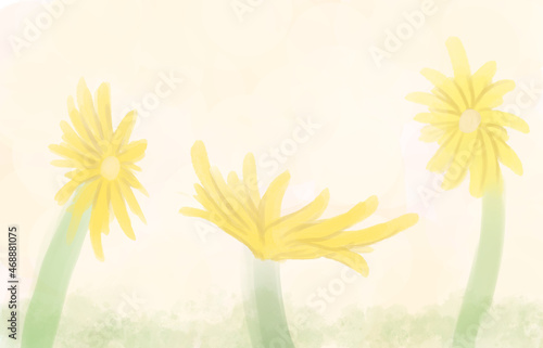 黄色い花の背景　イラスト　壁紙