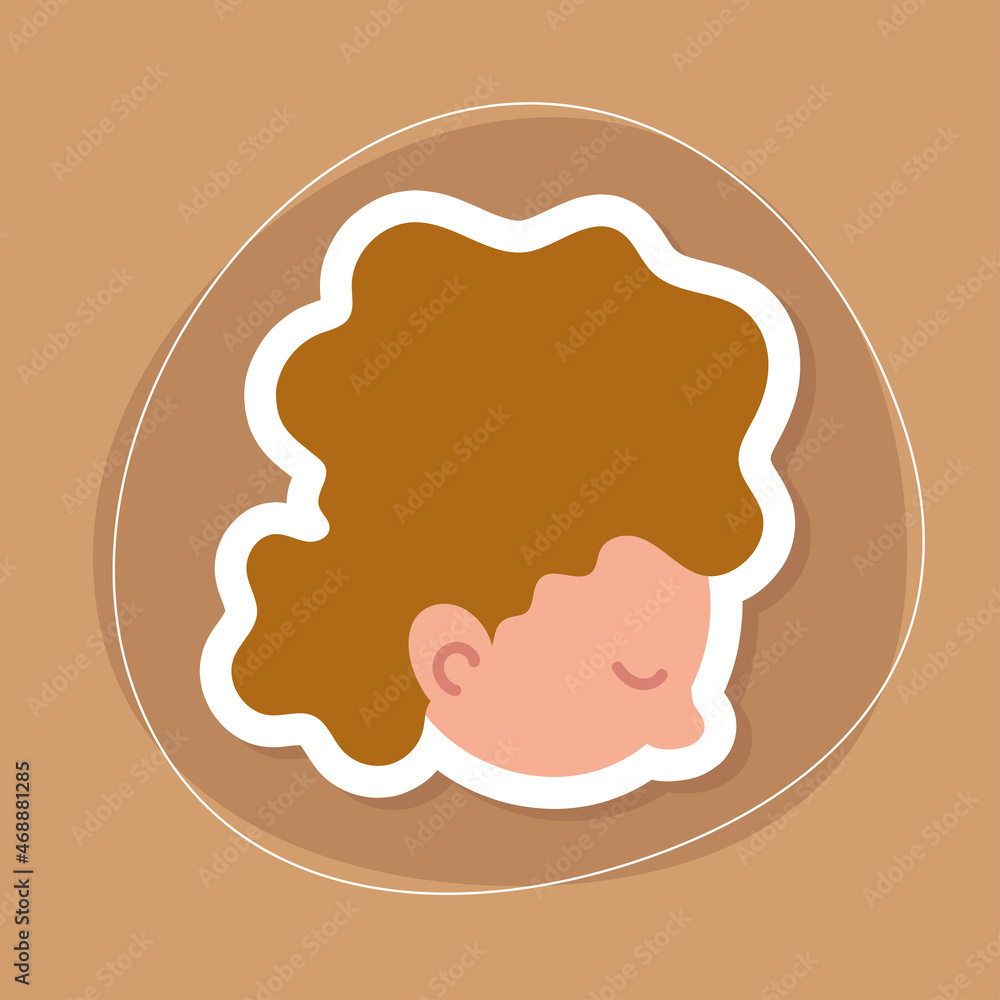 sticker female face sticker female face
