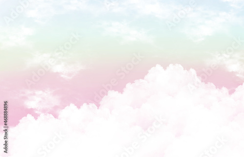 空の上の雲　背景　イラスト