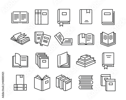 Books Icons - Vector Line Icons. Editable Stroke. Vector Graphic photo