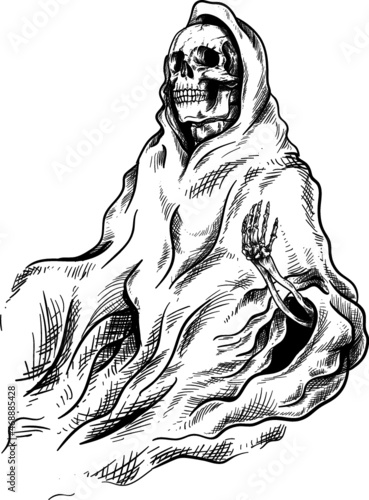 reaper bw illustration