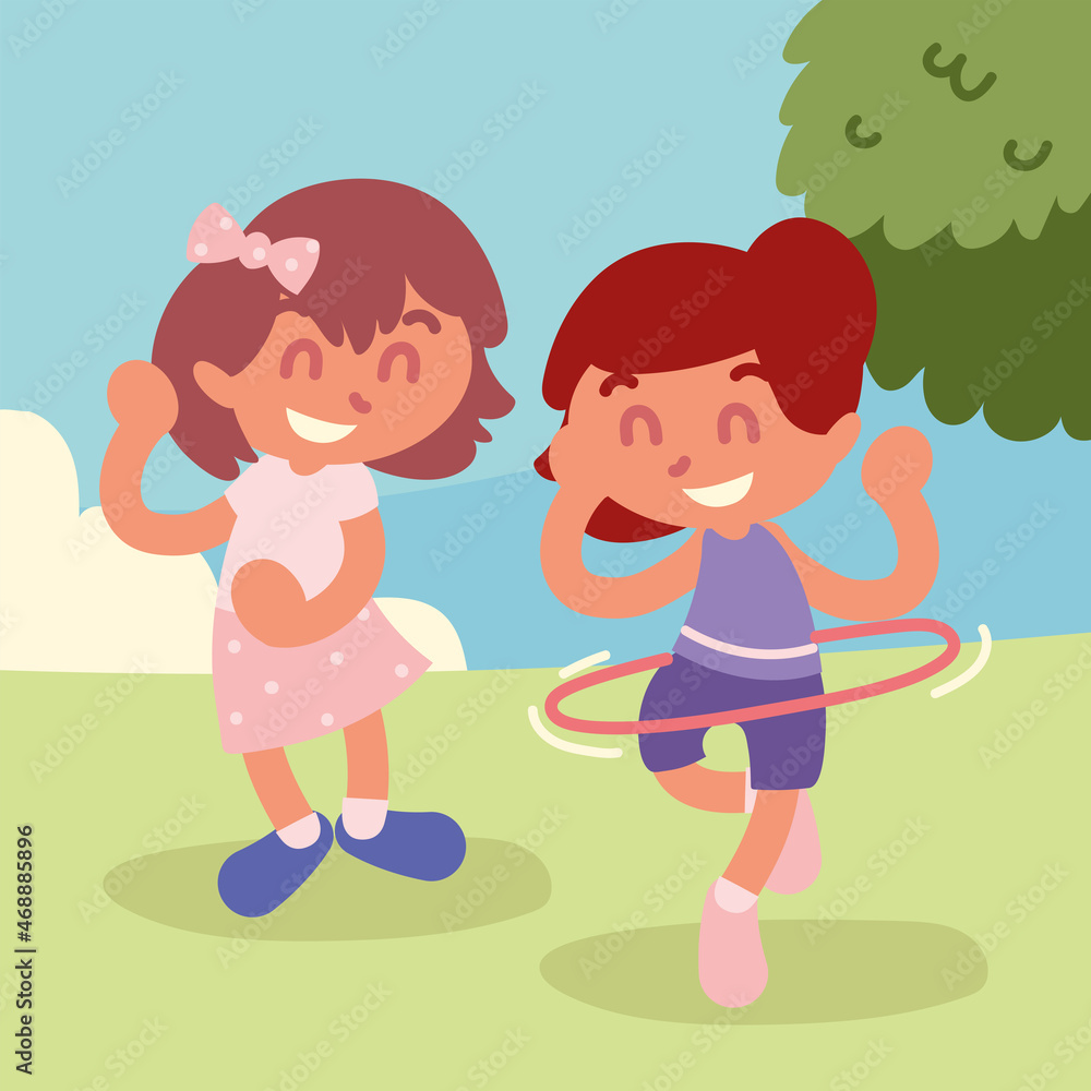 little girls playing