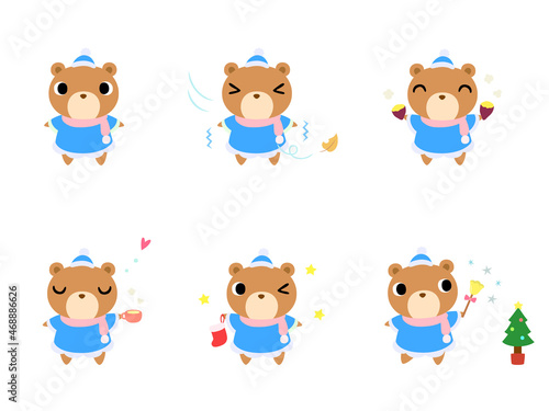 冬のクマアイコン