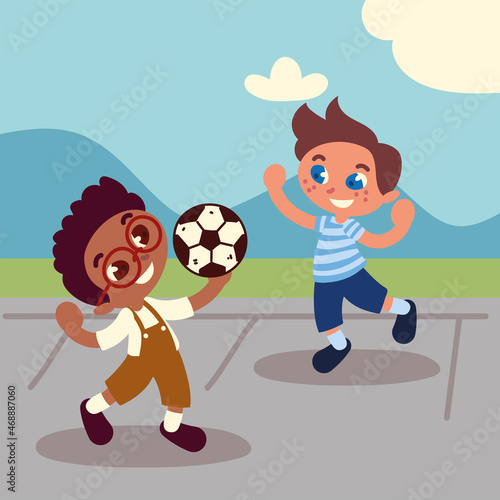 playing boys with ball