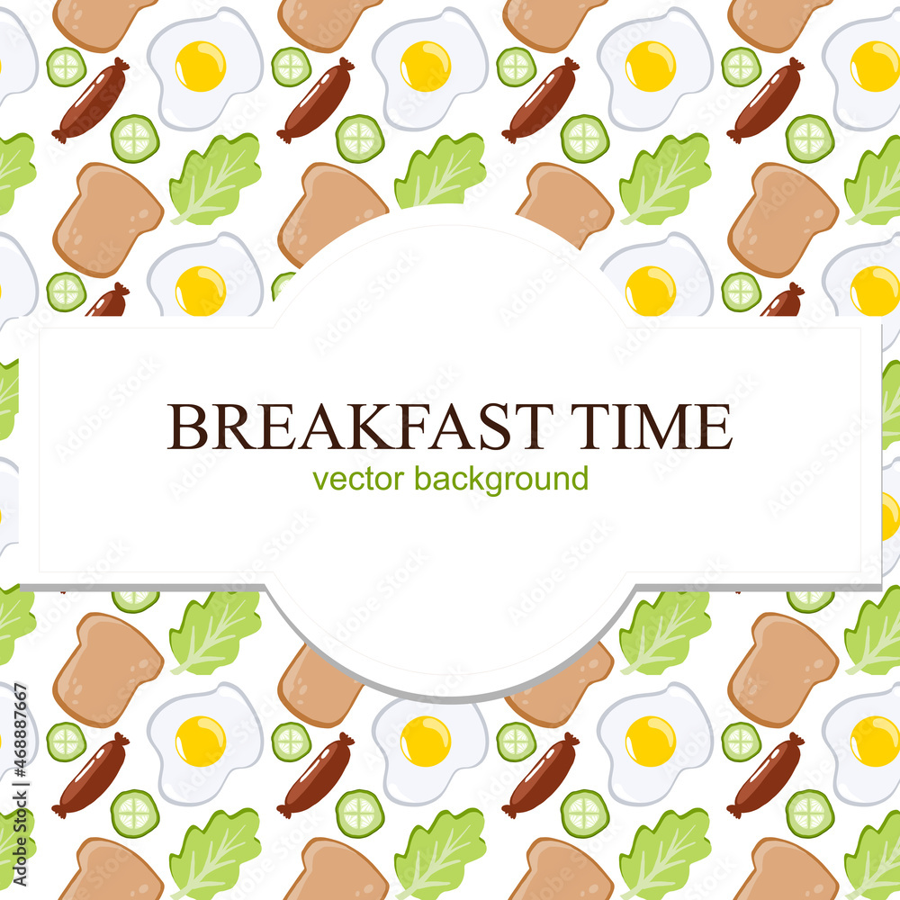 Fototapeta premium vector background with an illustration of breakfast dishes. Vector illustration