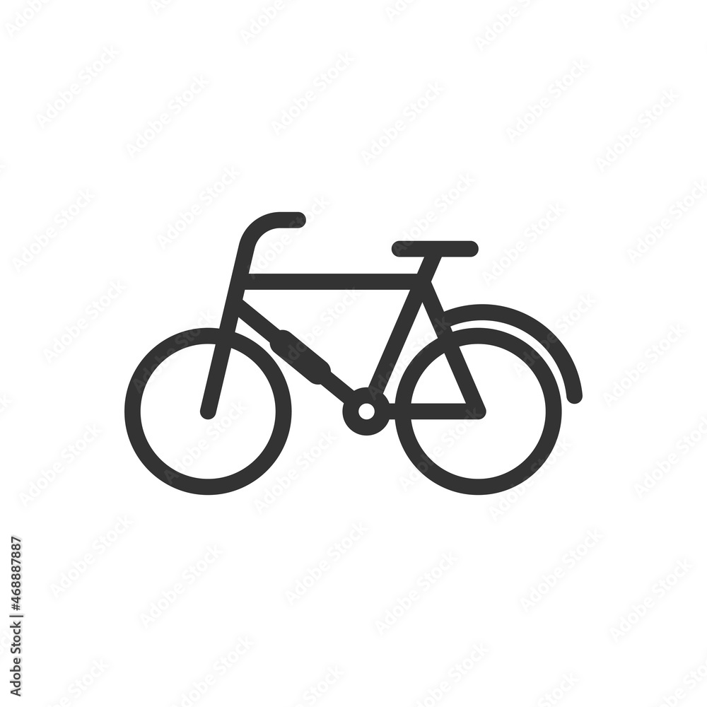 Bicycle icon in flat style. Bike exercise vector illustration on white isolated background. Fitness exercise sign business concept. Bicycle icon in flat style. Bike exercise vector illustration on white isolated background. Fitness exercise sign business concept.