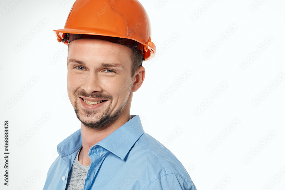 man engineer blueprints builder Working profession man engineer blueprints builder Working profession