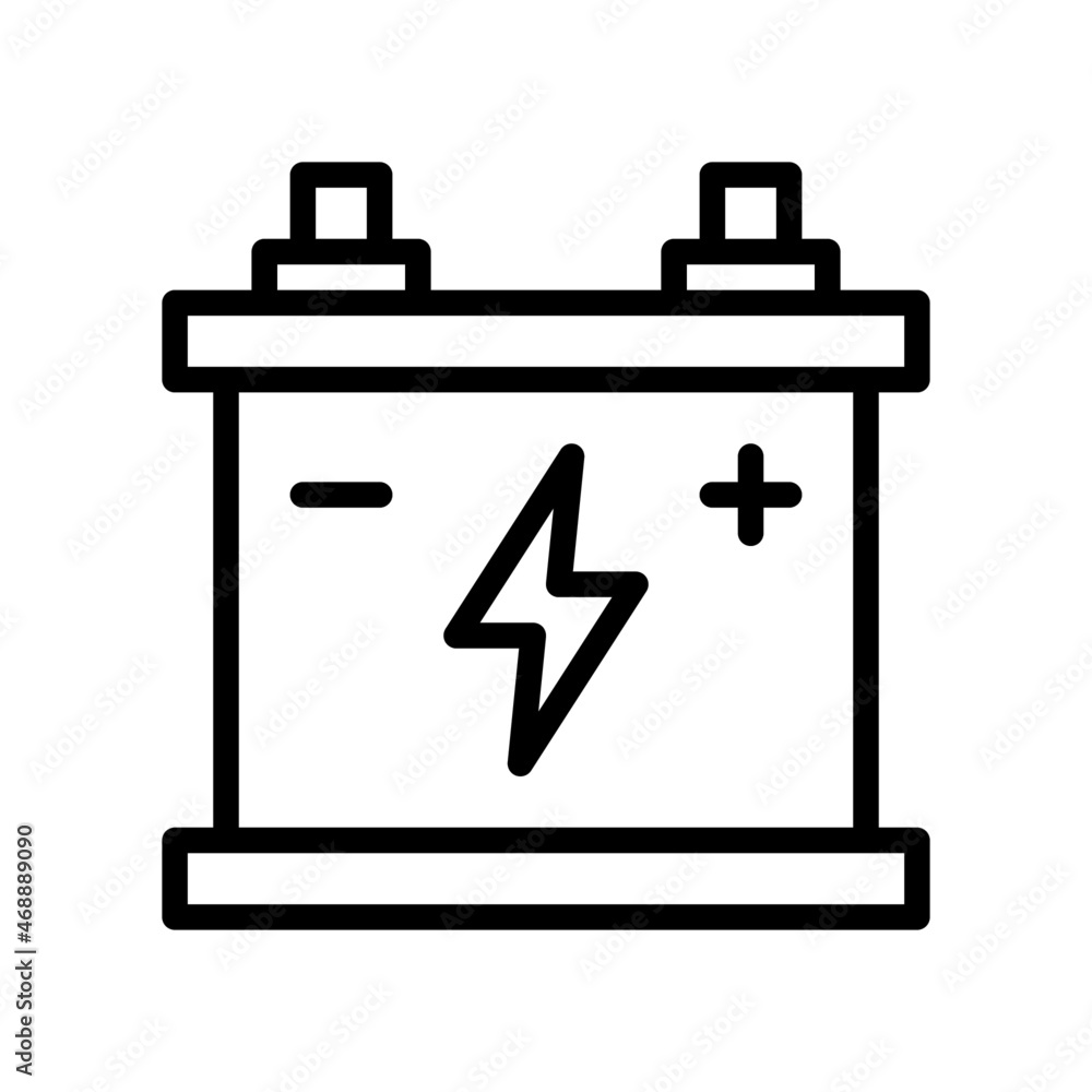 Car Battery Icon, Line style icon vector illustration, Suitable for website, mobile app, print, presentation, infographic and any other project. Car Battery Icon, Line style icon vector illustration, Suitable for website, mobile app, print, presentation, infographic and any other project.
