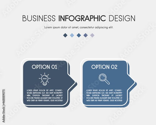 Pastel coloured infograph with business icons. Vector