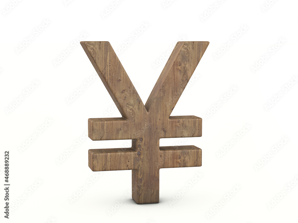 Obraz premium Wood yen symbol