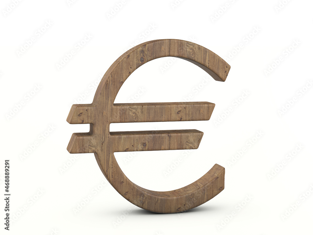 Fototapeta premium Wood euro symbol