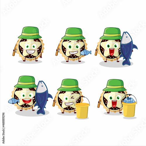 A fisherman star chocolate pie cartoon picture catch a big fish