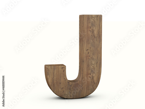 Wood letter J