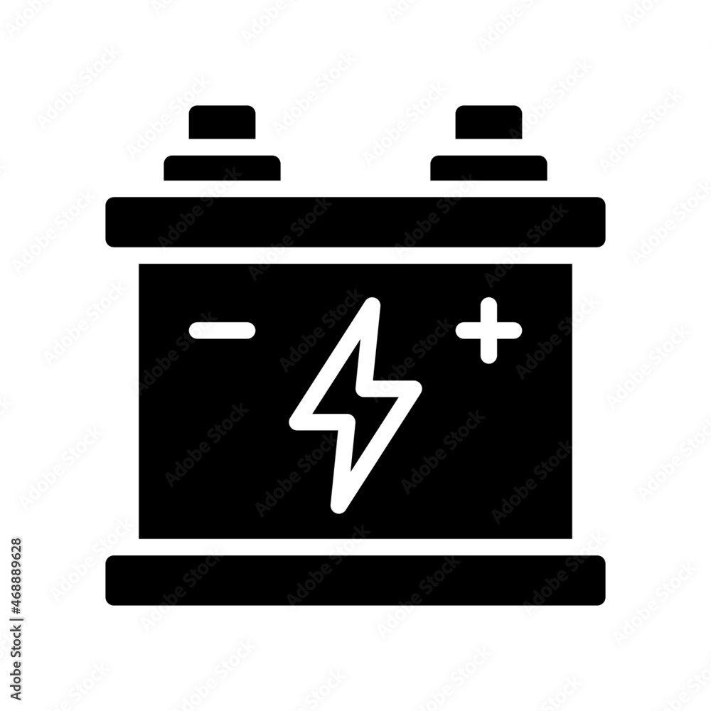 Car Battery Icon, Glyph style icon vector illustration, Suitable for website, mobile app, print, presentation, infographic and any other project. Car Battery Icon, Glyph style icon vector illustration, Suitable for website, mobile app, print, presentation, infographic and any other project.