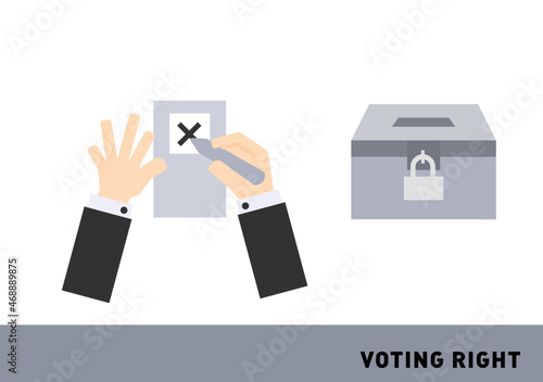 a cross mark ballot to vote polling station