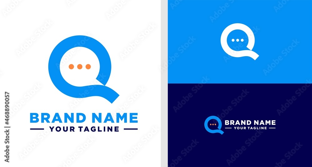 LETTER Q LOGO BUBBLE CHAT NEGATIVE SPACE EDITABLE LETTER Q LOGO BUBBLE CHAT NEGATIVE SPACE EDITABLE
