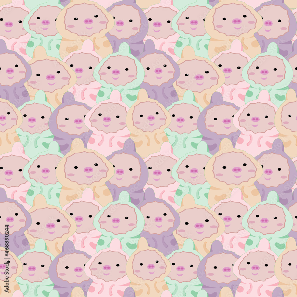 cute pig seamless pattern background, vector illustration cute pig seamless pattern background, vector illustration