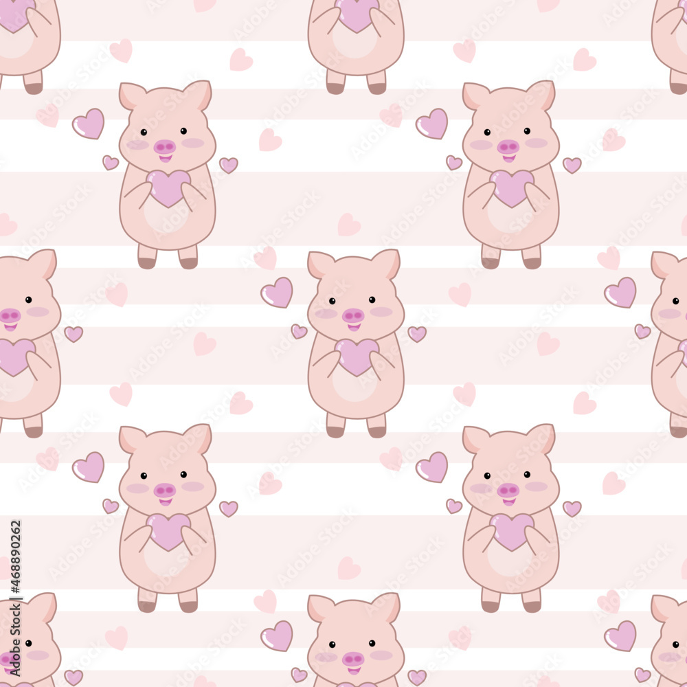 cute pig seamless pattern background, vector illustration cute pig seamless pattern background, vector illustration