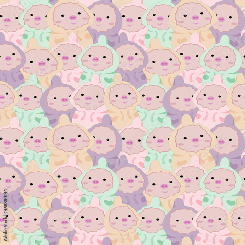 Fototapeta Naklejka Na Ścianę i Meble -  cute pig seamless pattern background, vector illustration