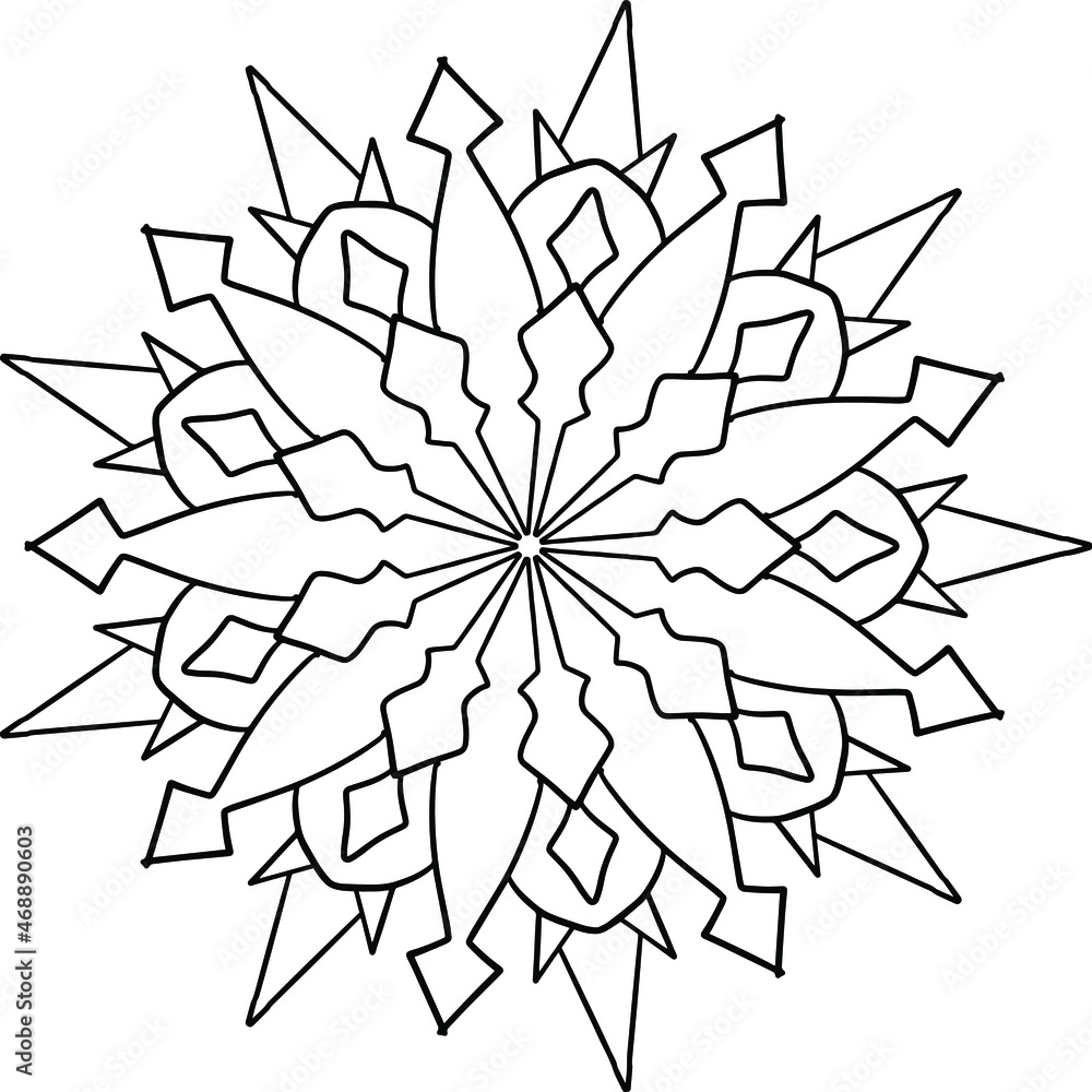Black and white mandala design, meditation, yoga, icon, vector, illustration, coloring page Black and white mandala design, meditation, yoga, icon, vector, illustration, coloring page