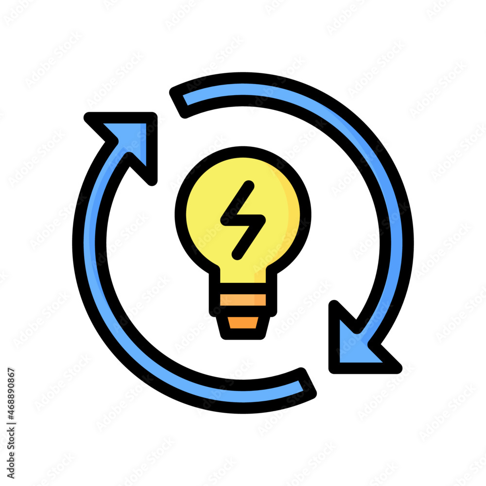 Renewable Energy Icon, Filled Line style icon vector illustration, Suitable for website, mobile app, print, presentation, infographic and any other project. Renewable Energy Icon, Filled Line style icon vector illustration, Suitable for website, mobile app, print, presentation, infographic and any other project.