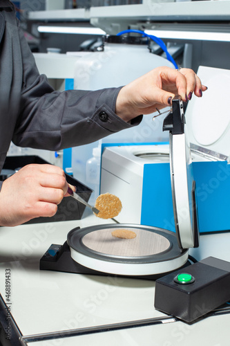 Laboratory assistant in the laboratory of of food quality.