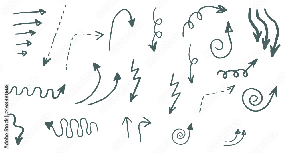 Doodle vector arrows set. Hand drawn, Isolated Doodle vector arrows set. Hand drawn, Isolated