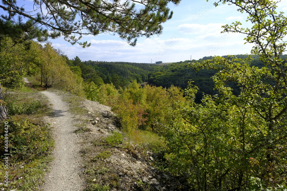Landschaft im NSG Trockengebiete bei Machtilshausen, Landkreis Bad Kissingen, Unterfranken, Franken, Bayern, Deutschland Landschaft im NSG Trockengebiete bei Machtilshausen, Landkreis Bad Kissingen, Unterfranken, Franken, Bayern, Deutschland