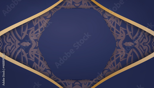 Dark blue background with luxurious gold pattern and place under your text