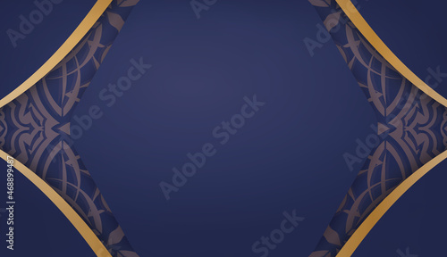 Dark blue background with vintage gold pattern and place under your text