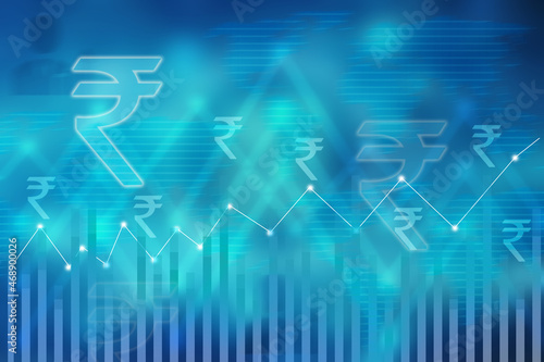 2d illustration rupee indian money rupay business background
