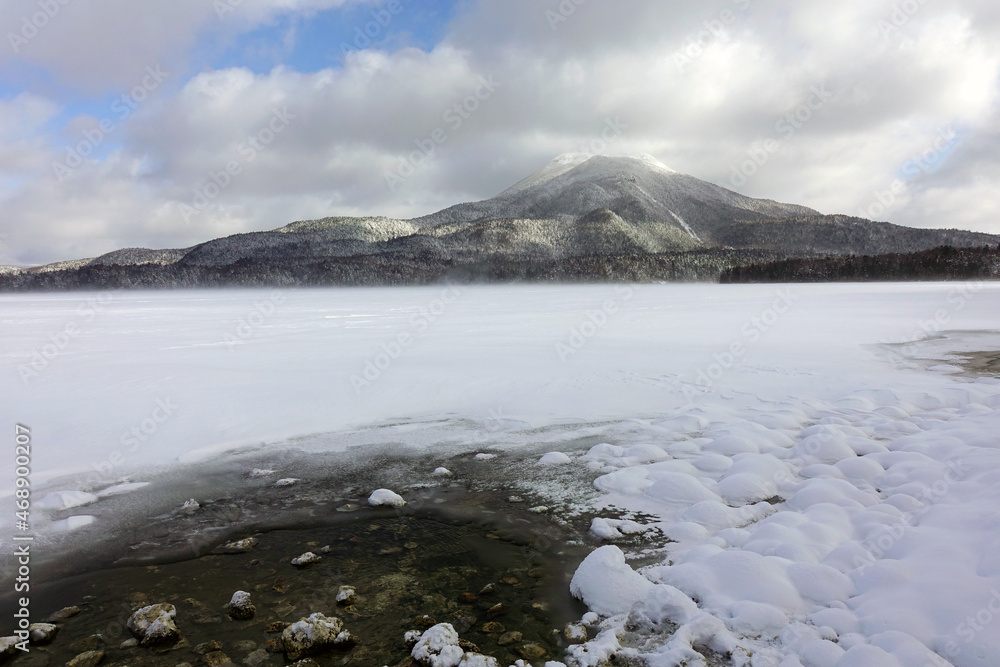 Akan lake in winter season in Hokkaido, Japan Akan lake in winter season in Hokkaido, Japan