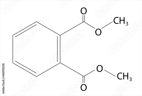Structural formula of dimethyl phthalate (Molecular structure of dimethyl phthalate)