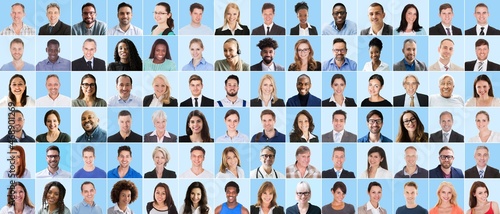 Diverse Social Group Face Collage