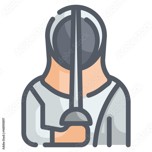 fencer line icon