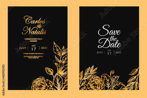Luxury wedding invitation card design for guest to visit weeding fest photo