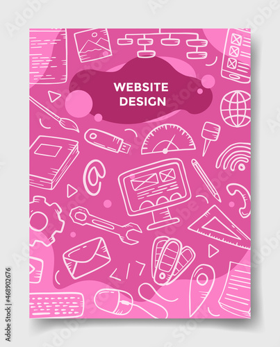 website design concept with doodle style for template of banners, flyer, books, and magazine cover