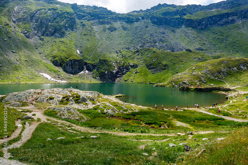 The lake Balea in the Carpathian Mountains of Romania