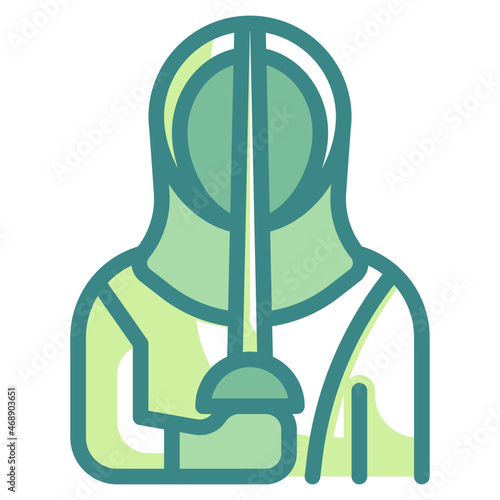 fencer blue line icon