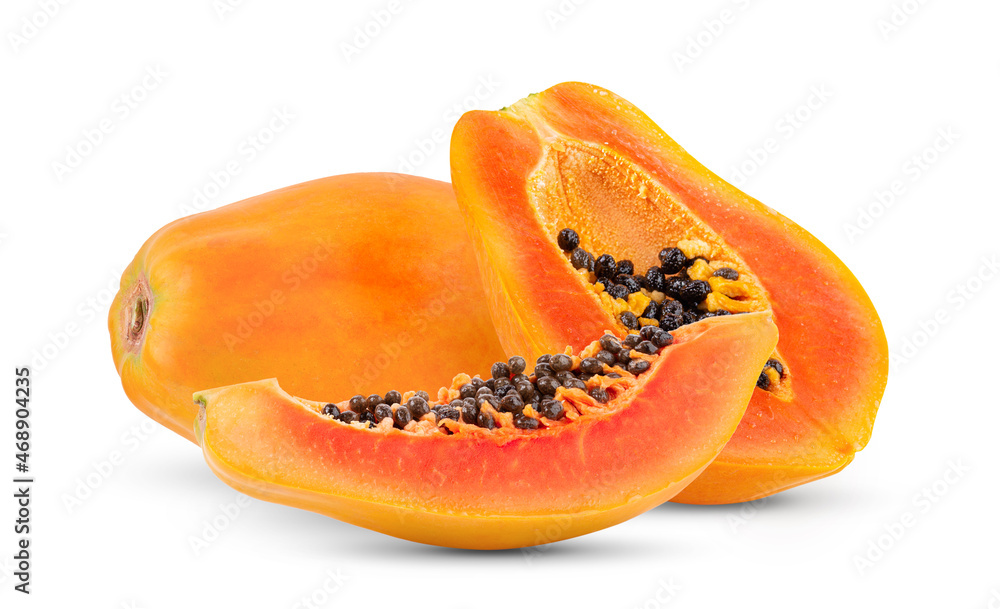 papaya isolated on white background papaya isolated on white background