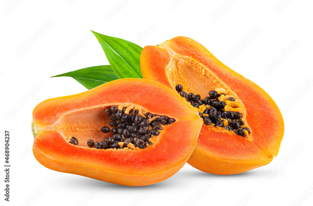 papaya isolated on white background papaya isolated on white background
