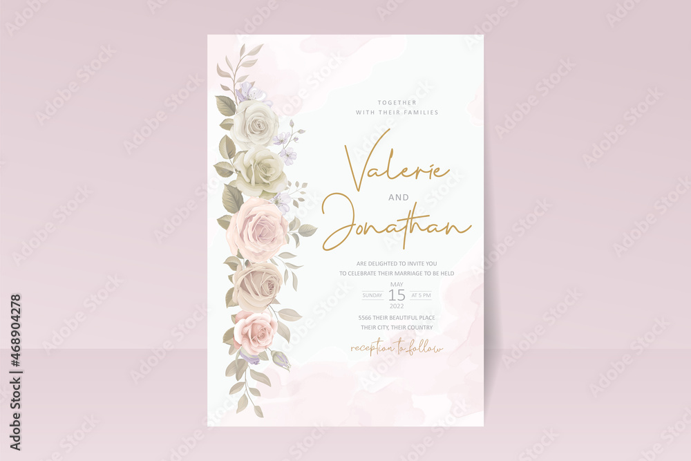 Beautiful roses invitation card template Beautiful roses invitation card template
