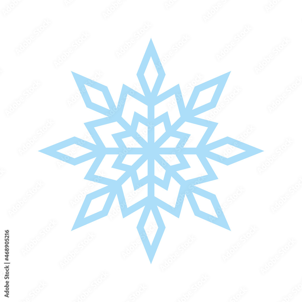 Snowflake icon, vector snow symbol isolated on white background Snowflake icon, vector snow symbol isolated on white background