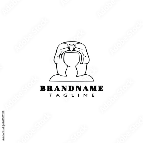 cleopatra logo cartoon design template icon isolated vector illustration