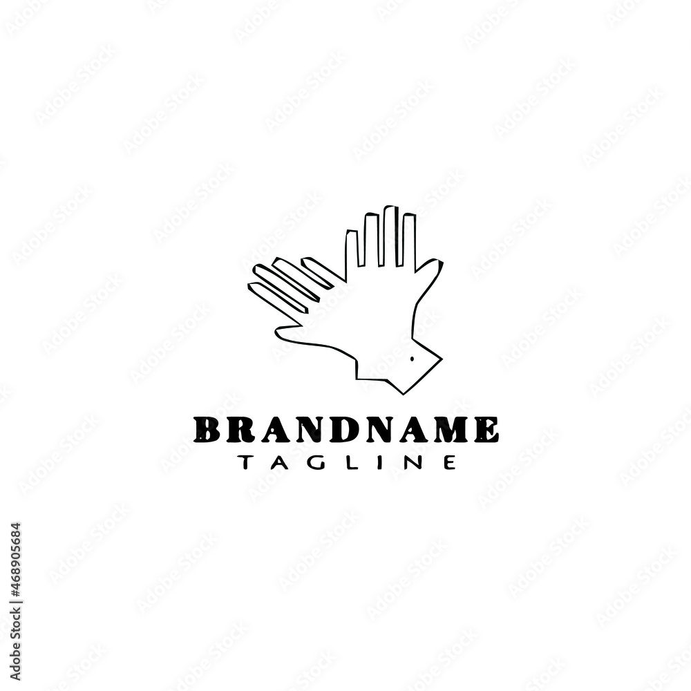 Fototapeta premium glove logo cartoon design template icon black isolated vector
