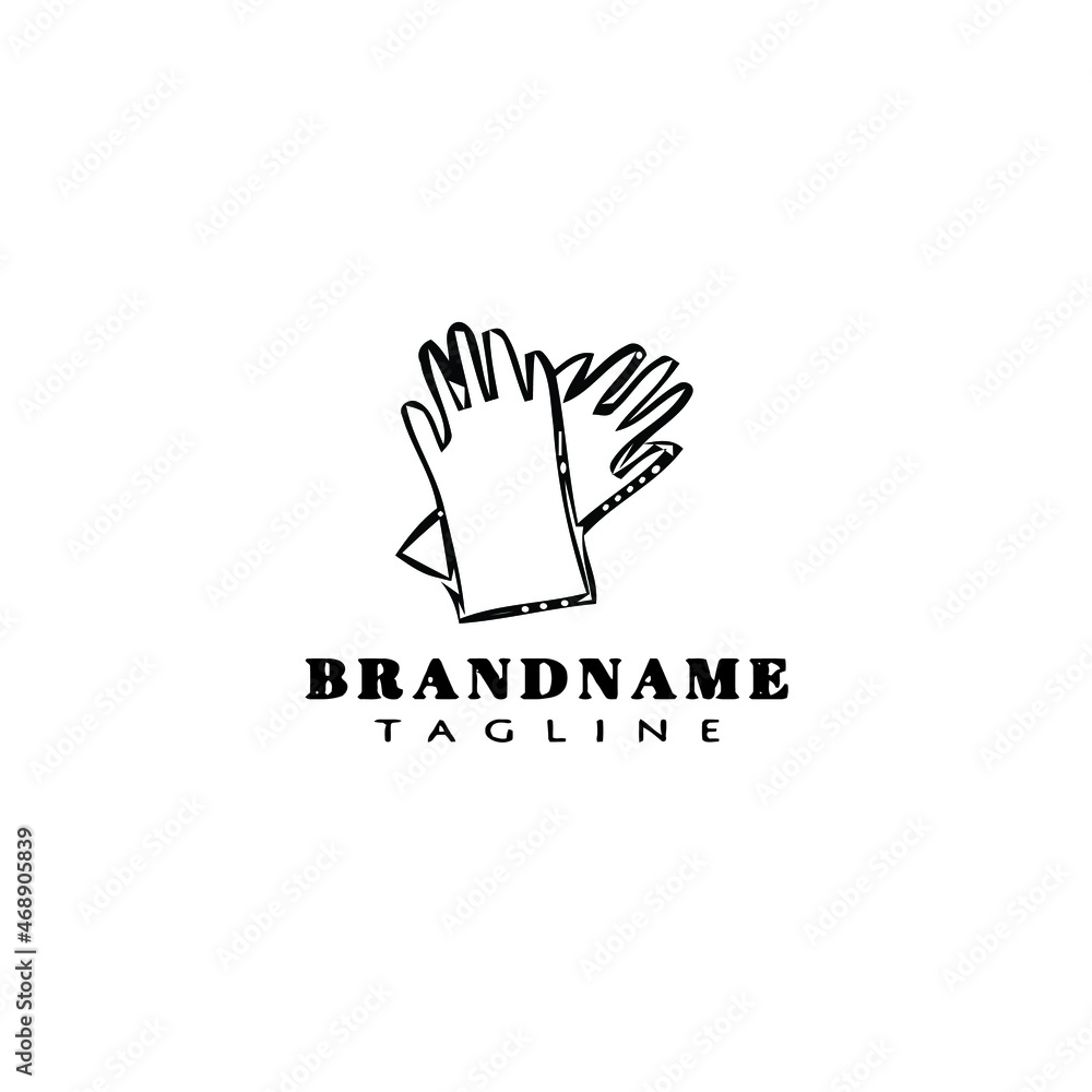 Fototapeta premium glove logo cartoon design template icon black isolated illustration