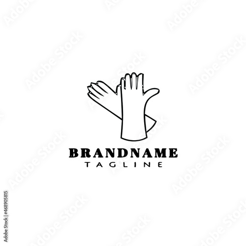 glove logo cartoon design template icon black vector illustration © darul